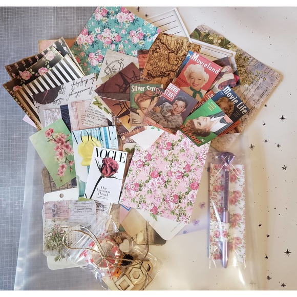 Hand Crafted Office Junk Journal Ephemera Kit Journaling Supplies 0